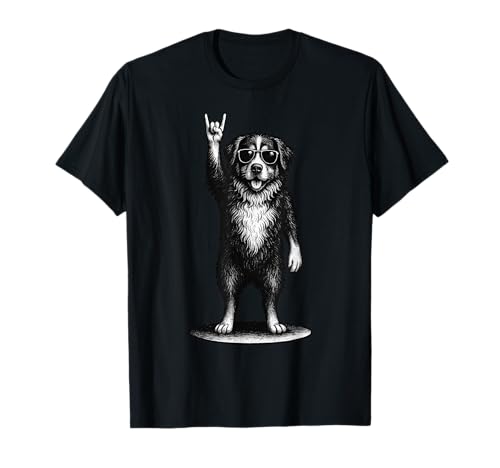 Bernese Mountain Dog, música rock, retro, vintage, amante de los perros Camiseta