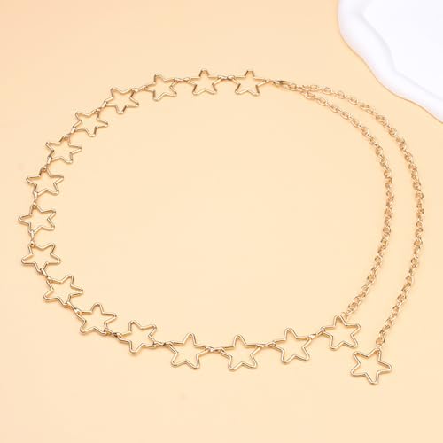 Star Waist Chain Belt Gold Silver Pentagram Pendant Waist Chain Hollow Star Body Chain Simple Dress Jeans Designer Waist Chain for Women4