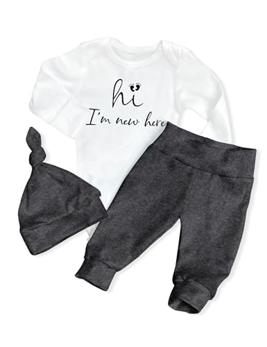 Image of AGAPENG Baby Boy Clothes Newborn Boy Outfits Infant Letter Print Romper Long Pants Hat 3PCS Baby Boy's Clothing