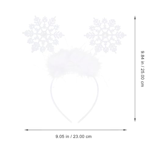 Uonlytech 2pcs Snowflake Headband Christmas Hairbands Snowflakes Hairhoop Cute Xmas Headbands Christmas Hair Accessories for women - Image 3