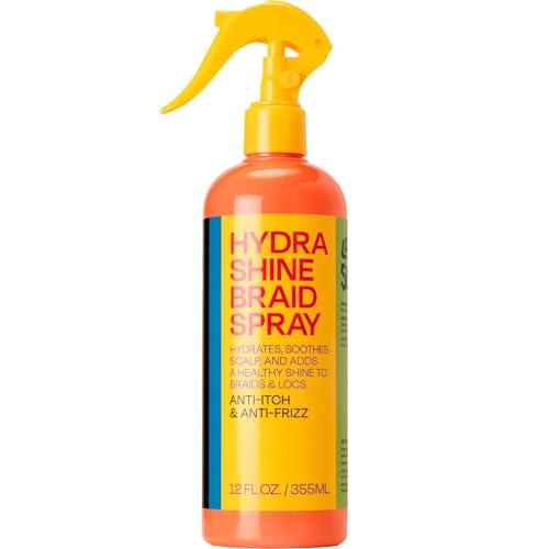 LOCK'N SLEEK Hydra Shine Braid Spray (12 oz) - Alleviates Itchy & Dry Scalp - Moisturizes & High...