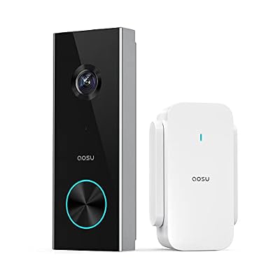 Wireless Doorbell Camera, Battery-Powered Video Doorbell with aosuBase Mini, 2K Resolution, Support Local Storage, 2.4GHz WiFi, 180-Day Battery Life, AI Detection, Work with Alexa & Google Assistant