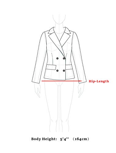 Allegra K Donne Cappotto Doppiopetto Manica Lunga