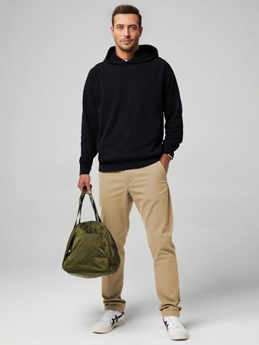 JMIERR Men's Chino Pants Casual Elastic Waist Tapered Golf Trousers