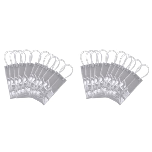 MARALANG Pack of 20 Wine Cooler Bag Ice Bag Transparent PVC Portable Wine Bottle Cooler Bag Champagne Ice Bag with Handle