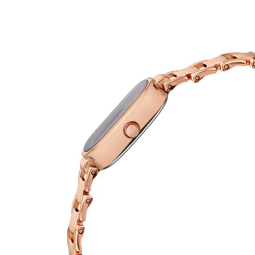 Image of Shocknshop Elegant Rectangular Ladies Rose Gold Analog Metal Strap Solid Link Strap Watch for Woman -WCH176