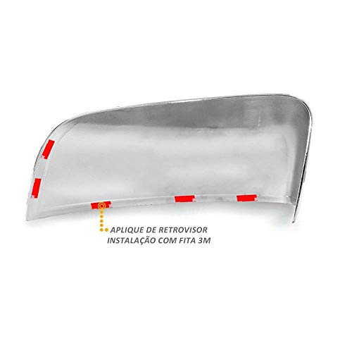 Aplique Cromado para Retrovisor Renault Duster Oroch 2015 em diante Lado Esquerdo