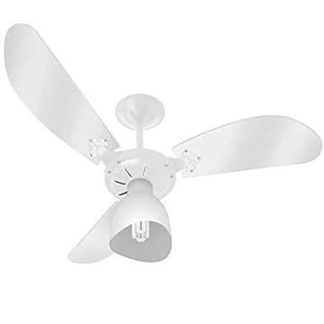 Venti-Delta 383121 Ventilador de Teto New Cristal Light 3 Pás Transparentes 127 V C3V, Branco