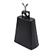 MINGZE 7 Pulgadas Cencerro, Negro Musicales Cencerros Percusion de Mano Cowbell Metal Accesorios para Batería Cencerro standard Cowbell martillado y cepillado