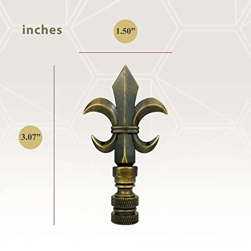 Image of Royal Designs, Inc. Fleur De Lis Finial for Lamp Shade, Antique Brass - Pack of 2