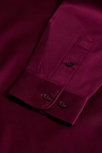 Image of SNITCH Men Formal Shirt | Slim Fit Long Sleeve Spread Collar Solid Design | Premium Cotton Blend & Breathable Fabric for Office & Casual Wear