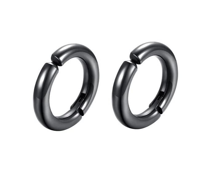 Punk Fashion Design Korean Ear Cuffs for Men Clip-on Hoop Earrings Men & Women Round Ear-Studs Non-Piercing Combo Hoops
