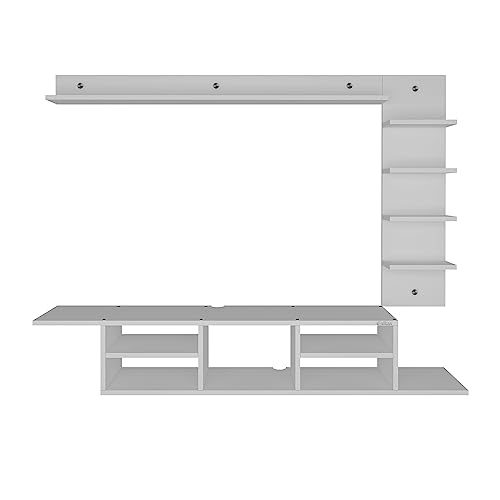Image of Anikaa Charley Engineered Wood Wall Mount TV Unit /TV Stand /Wall Set Top Box Stand /TV Cabinet /TV Entertainment Unit (White)(Ideal for Upto 55 inch)(D.I.Y)