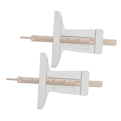 Unomor 2pcs Measurer Tool Tire Depth Gauge Cars Tire Tread Gauge Stainless Steel Silver