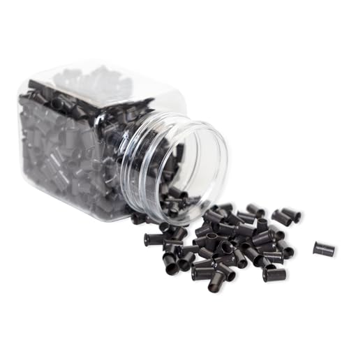 ColorYoung 500PCS 3.4mm Micro Beads Micro Link Ring Copper Tubes Beads Locks for I-Tip Human Hair Extensions(Dark Brown)