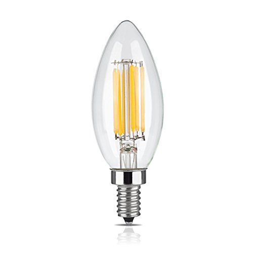 HC Lighting - 12V Low Voltage Input Clear Torpedo Tip Decorative Style LED Light Bulb 4W Candelabra E12 Screw Base LED Retro Fit Light Bulb (4 Watt) (10/PK) (Torpedo Tip)