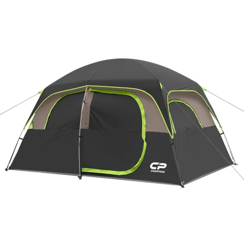 Image of CAMPROS CP Upgraded 6 /8 Person Camping Tents, Waterproof Windproof Family Tent with Larger Mesh Windows & Door, Double Layer, Easy Set Up, All-Season Dome Tent with Top Rainfly & Carry Bag