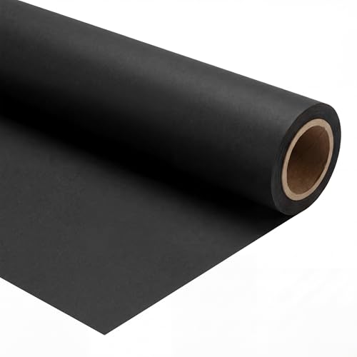 Walimex pro Papier Fond Studio - 2,60 x 10 m Noir - Fond Photo Papier - 150 g/m² - Toile de Fond...