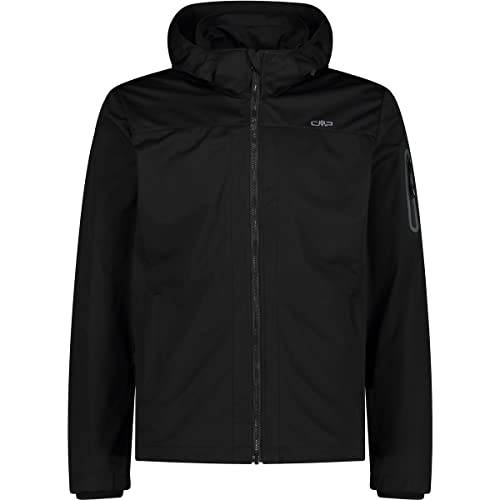 CMP - Leichte Herren-Softshelljacke mit abnehmbarer Kapuze, Schwarz, 56