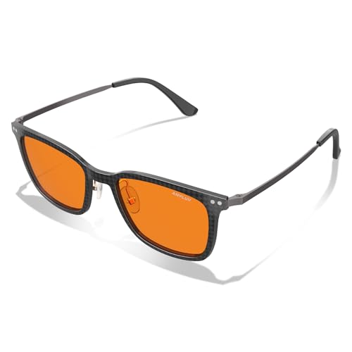 Image of ANYLUV Blue Light Glasses Men, Stylish Square Carbon Fiber Eyewear, Anti Eyestrain, Lightweight Mens Computer Gaming Glasses
