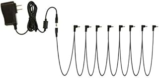 Pedal Power Supply Adapter 9V DC 1.5A Tip Negative 8 Way Daisy Chain Cables for Effect Pedals