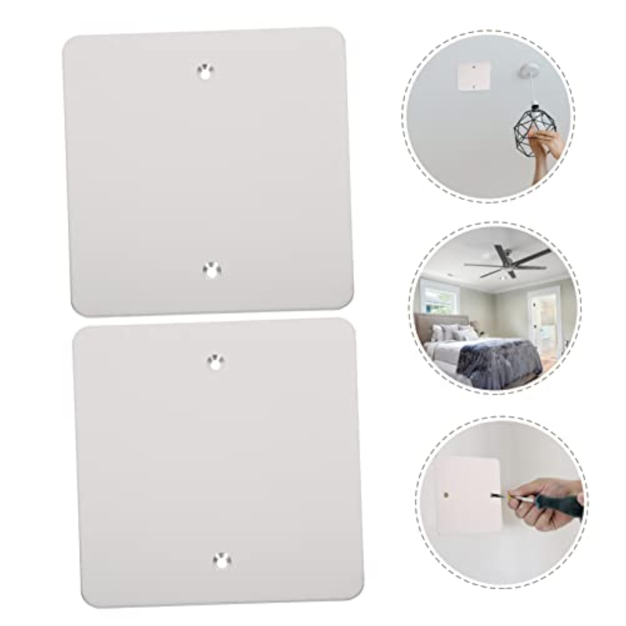 2pcs Smooth Surface Power Outlet Cover Plates