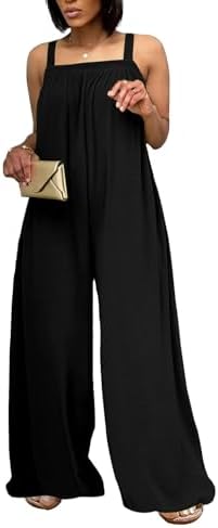 Nimsruc Women's Sleeveless Wide Leg Jumpsuit Casual Summer Loose ...