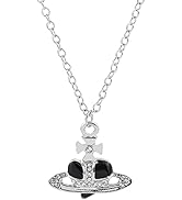 Punk Heart Saturn Necklace - 5 Colors Available Fashion Baroque Rhinestone Love Heart Saturn Plan...