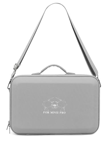 Image of M.G.R.J Portable Carrying Case Cover for DJI Mini 5 Pro Fly More Combo (RC-N3) /(RC2) || Mini 5 Pro RC-N3 / RC 2 Remote Controller & Accessories (Hard|PU Leather|Grey)