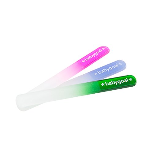 image for babygoal Newborn Baby Nail File 3 Pack with a Pouch, Emery Board Glass