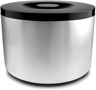 10 Litre Plastic Ice Bucket Brushed Aluminium Effect