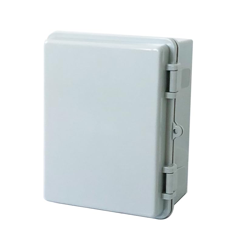 Miniatura 4 de DJC Supply Co. ABS 6.6" x 8.7" x 4.3" impermeable IP67 caja electrónica con bisagras con placa de montaje, soporte, cubierta de plástico y clips