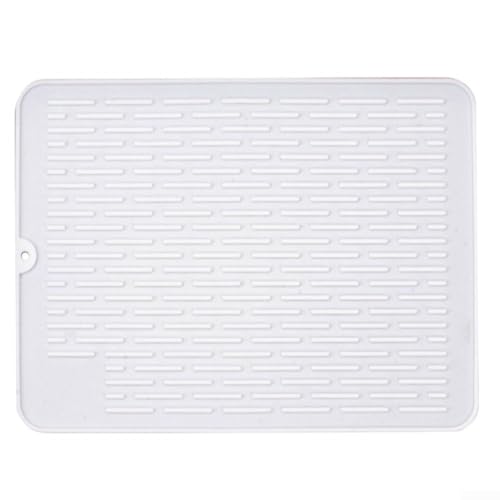 Silicone Dish Drying Mats, Easy Clean Draining Board Mat, Dish Drying Mat Silicone, Draining Board Mats, Sink Mats for Kitchen Counter, 40cm x 30cm, Non-Slip Silicone Trivet,Table Mat, Pot Holder