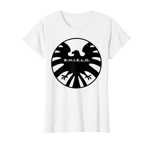 Marvel Agents of S.H.I.E.L.D. Black Out Eagle Badge T-Shirt, Women, White, XX-Large