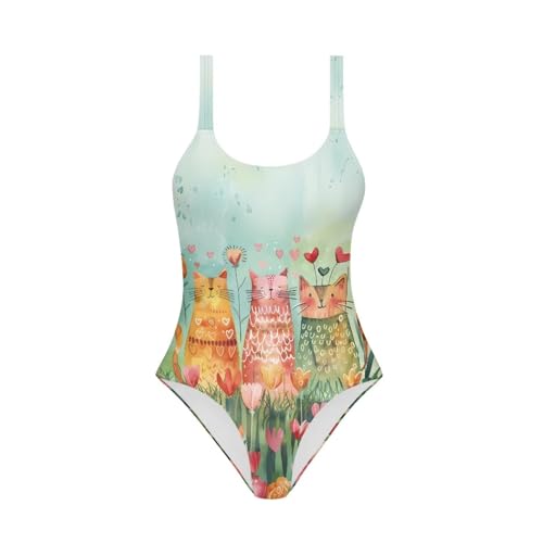 Image of One Piece Bathing Suit for Teen Girls Comfy Crewneck Backless Bathing Suit