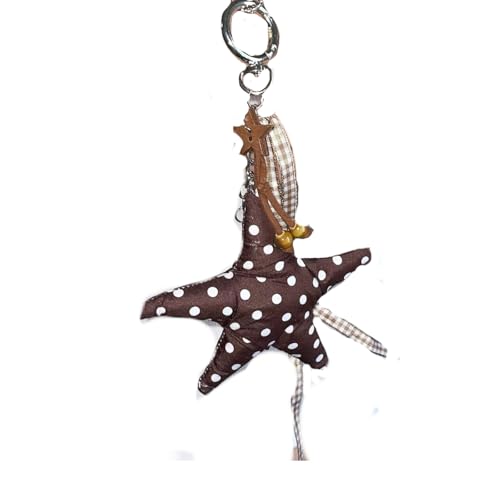 Collar con colgante de estrella ultra cómodo en tela suave de lunares
