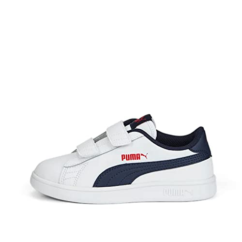 Puma Smash V2 L V Ps, Scarpe da ginnastica Unisex - Bambini e ragazzi, Bianco Peacoat White, 35 EU