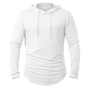 CARWORNIC Men’s Quick Dry Hooded Tops Lightweight Thin Long Sleeve Running Hiking Hoodies Outdoor T-Shirt