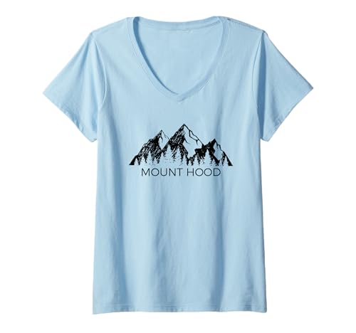 Womens Mt Hood Shirt | Mount Hood National Forest Oregon Gift V-Neck T-Shirt