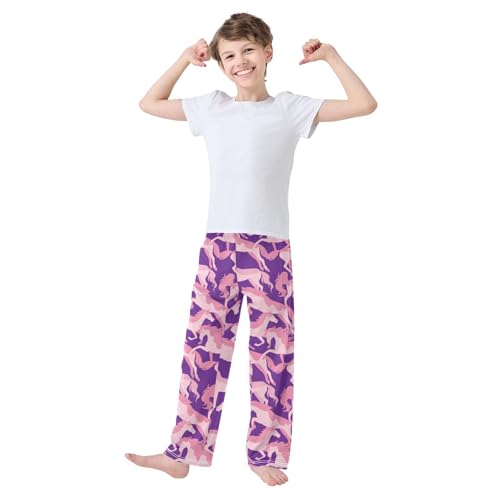 ZZKKO Horses Tender Pink Boys Pants for Kids Jogger Pants with Pockets S-XL2