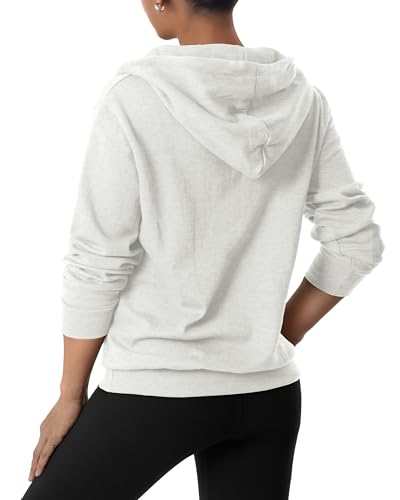 Image of GIVON Womens Casual Zip Up Hoodie Cotton Blend Soft Fabric Basic Layering Hooded Jacket with Kangaroo Pocket