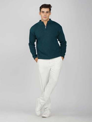 Image of LOQUE Men's Wool Blend Selection Sweater Half Zip High Neck Pullover Warm Casual Winter Wear for Office and Travel