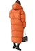 Tankaneo Damen Lange Mantel mit abzippbarer Kapuze Langarm Puffer Gesteppter Mantel Funktionsjacke in Daunenoptik Oberbekleidung,Orange,M