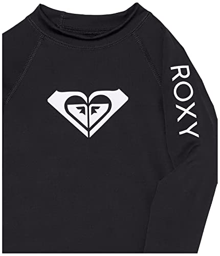 Image of Roxy Girls' Whole Hearted Long Sleeve Rashguard Surf Shirt, Anthracite, 7