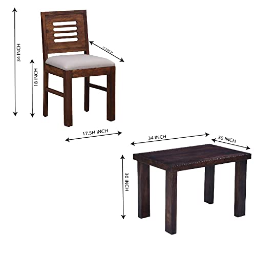 Image of Furnire Carp Sheesham Wood 2 Seater Dining Table Set with 2 Chairs for Living Room Home || Solid Wood Dining Room Sets Furniture for Dinner Rooms & Hotels (Dark Brown Finish)