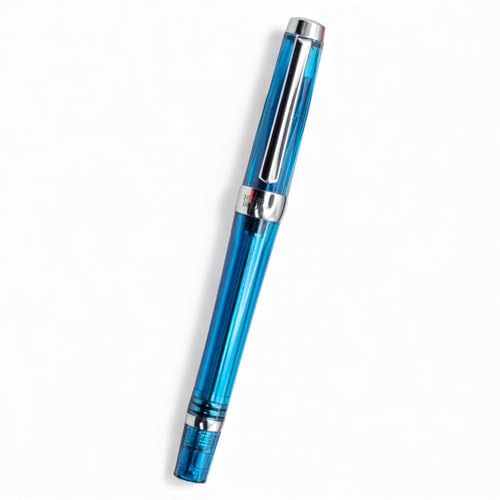 Image of THE VENTI Fountain Pen - Acrylic VAC Filler, Schmidt Nib (Fine),Vaccum Filling Pen, Best Pen Gift Set for Men & Women, Professional, Executive, Office, Nice Pens,Return Gift (F013-Blue)