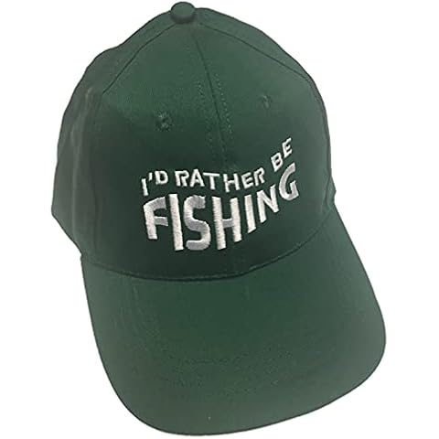 I'd Rather Be Fishing Green Baseball Cap Cover