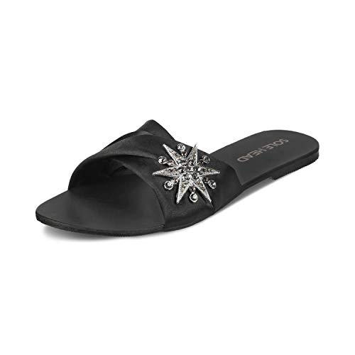 Image of SOLE HEAD Gold Flats Sandal for Women
