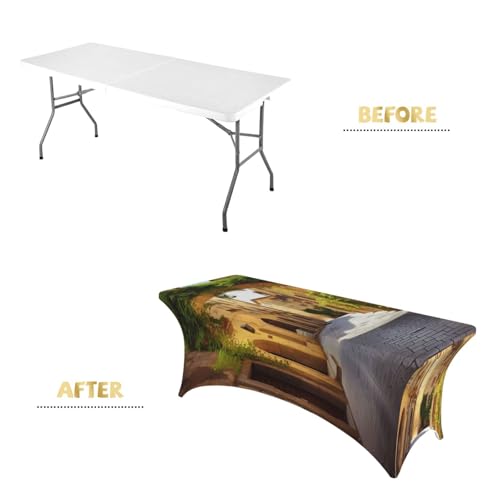 Nappe de table extensible élasthanne infroissable pour masquer les tables de buffet usées - 5