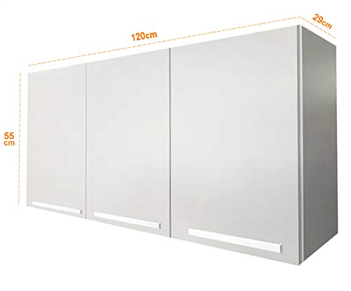 Armário Aéreo Annie 120cm Branco 3 Portas